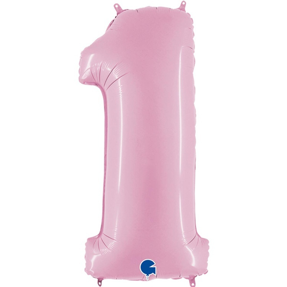 Шар ЦИФРА 1 Пастель Pink 40" 102 см