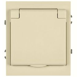 Розетка ЭРА Arktik 16-2103-02 с заземлением 2P+E Schuko со шторками с крышкой 16А-250В слоновая кость | Эра Arktik
