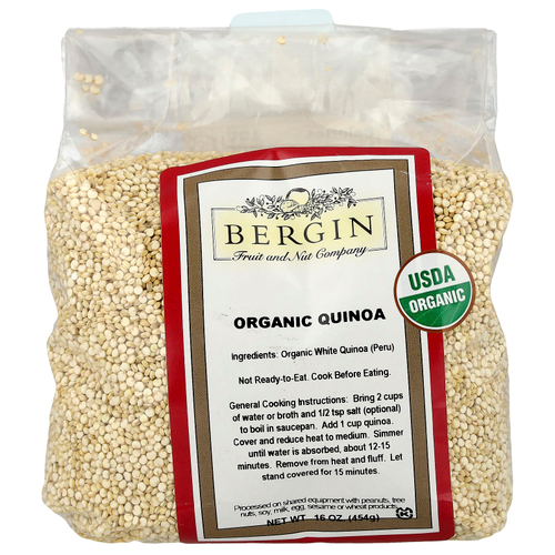 Bergin Fruit and Nut Company, органическое киноа, 454 г (16 унций)