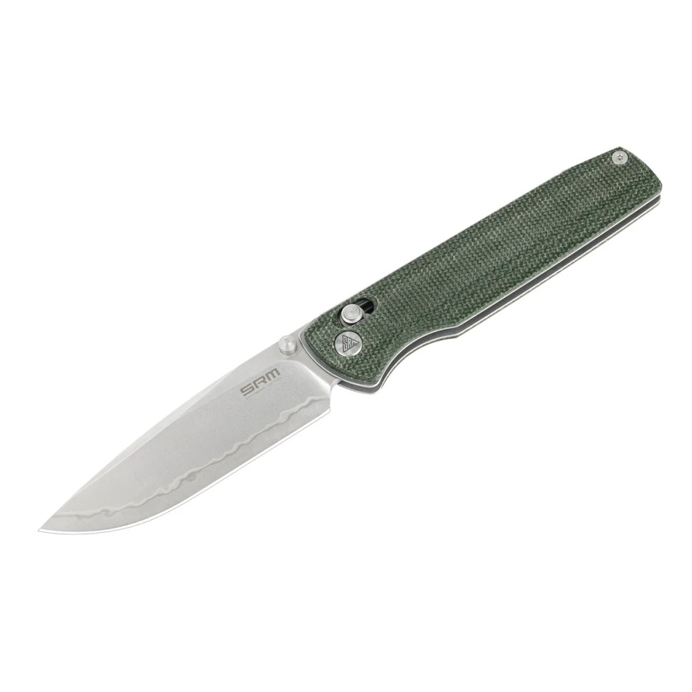 Нож складной SRM 258L-MG2 Terrier Beadblast (140Cr Laminated, OD Green Micarta)