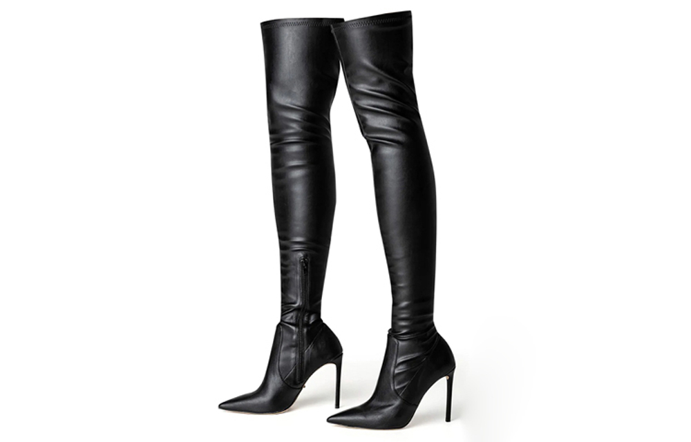 Tony Bianco Microfiber Leather Over the knee Boots 10.5cm Women"s Black