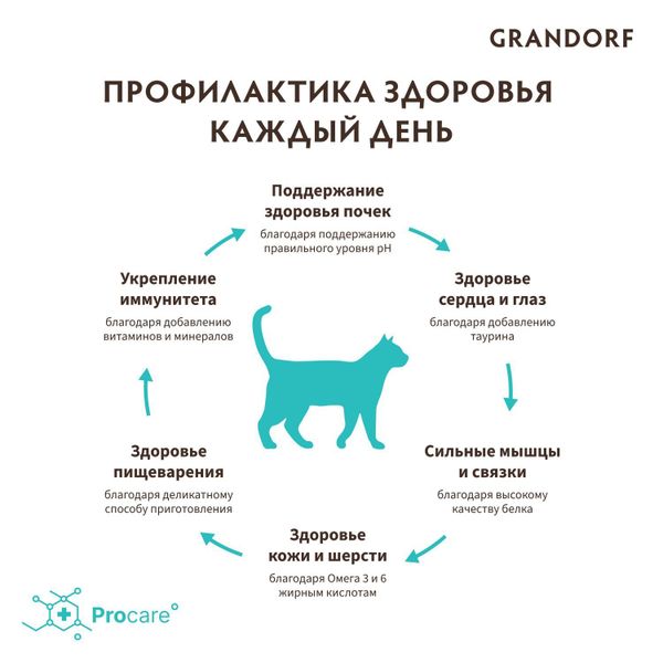 Сухой корм Grandorf CAT Lamb&Turkey INDOOR для домашних кошек, ягнёнок с индейкой