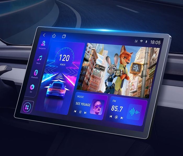 Магнитола в рамку LUX, 9" или 10" с экраном 13" QLED+2K - Kuberg на Android 12, Быстрая, 4G SIM-слот, CarPlay
