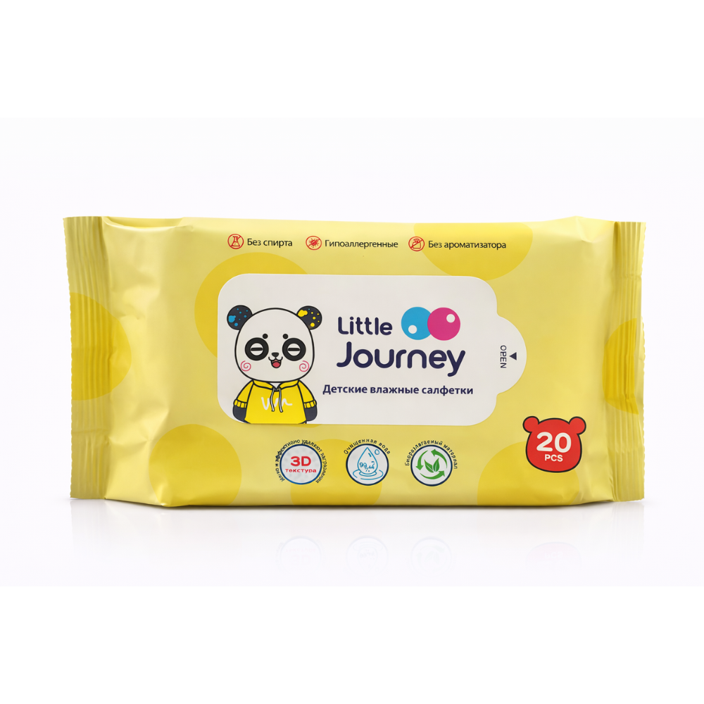 Детские влажные салфетки  Little Journey 20 шт