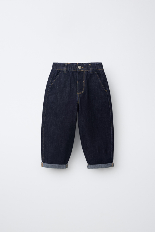ZARA КОМФОРТНЫЕ ДЖИНСЫ BAGGY, СИНИЙ