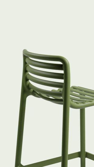 Стул барный Doga Stool пластиковый Nardi Италия цвет зеленый
