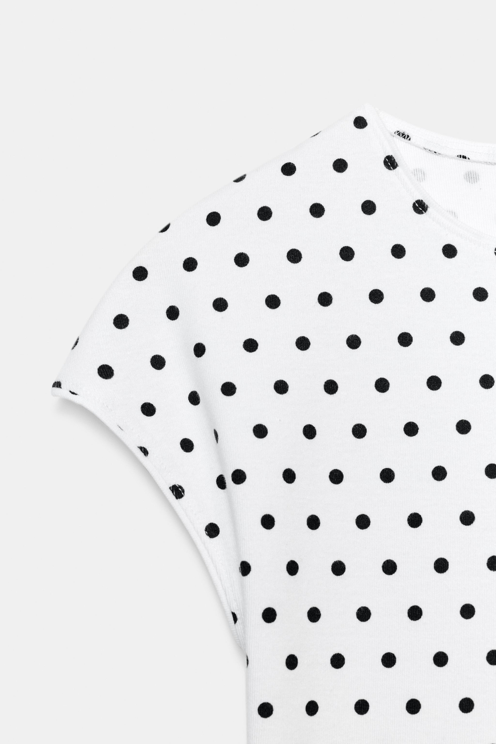 ZARA УКОРОЧЕННАЯ ФУТБОЛКА С КОРОТКИМИ РУКАВАМИ, БЕЛЫЙ/ЧЕРНЫЙ