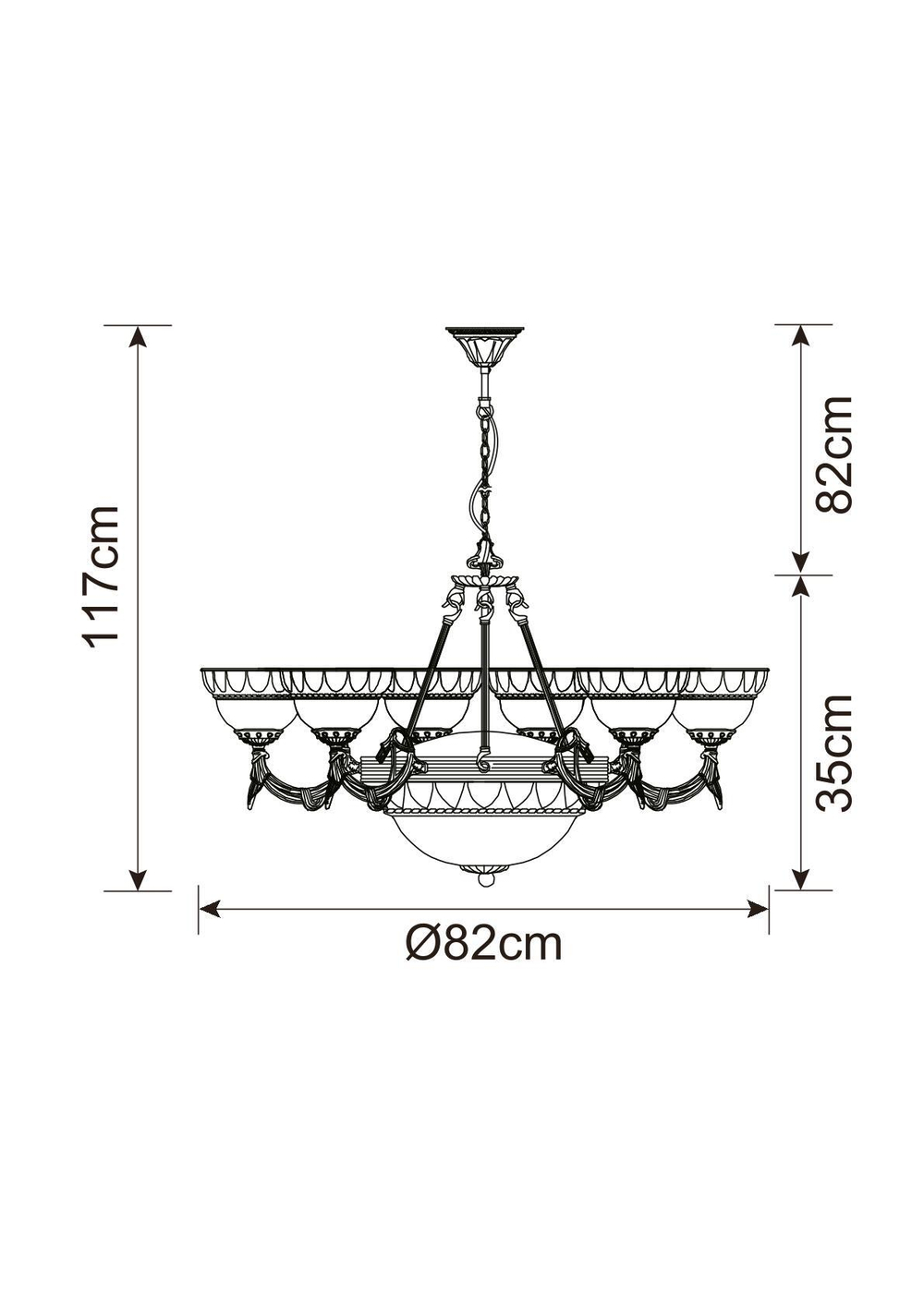 Люстра подвесная Arte Lamp Windsor A3777LM-6-2AB