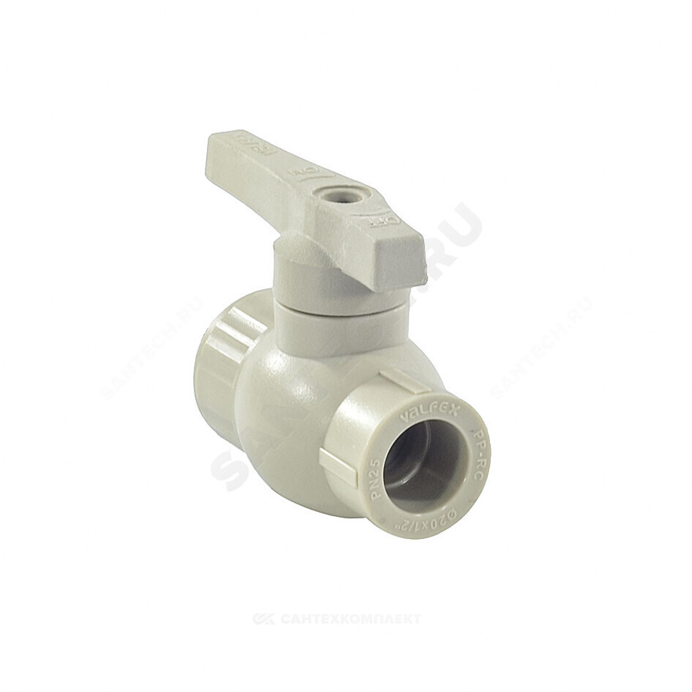 Кран шаровой PP-R серый Дн 25х3/4" НР VALFEX 10144225Г