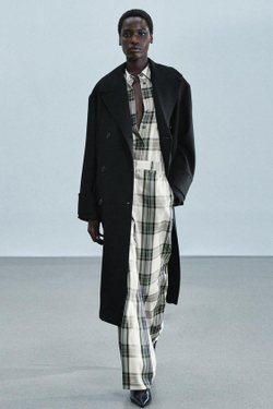 ZARA ШИРОКИЕ БРЮКИ В КЛЕТКУ — ZW COLLECTION, ЭКРЮ