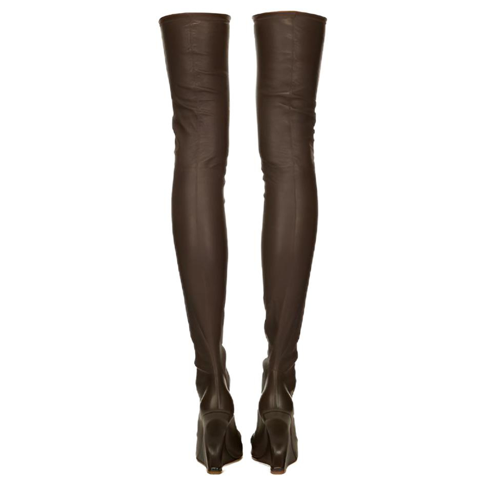 RICK OWENS/RO Cantilever Trendy Over the knee Boots Women"s Brown
