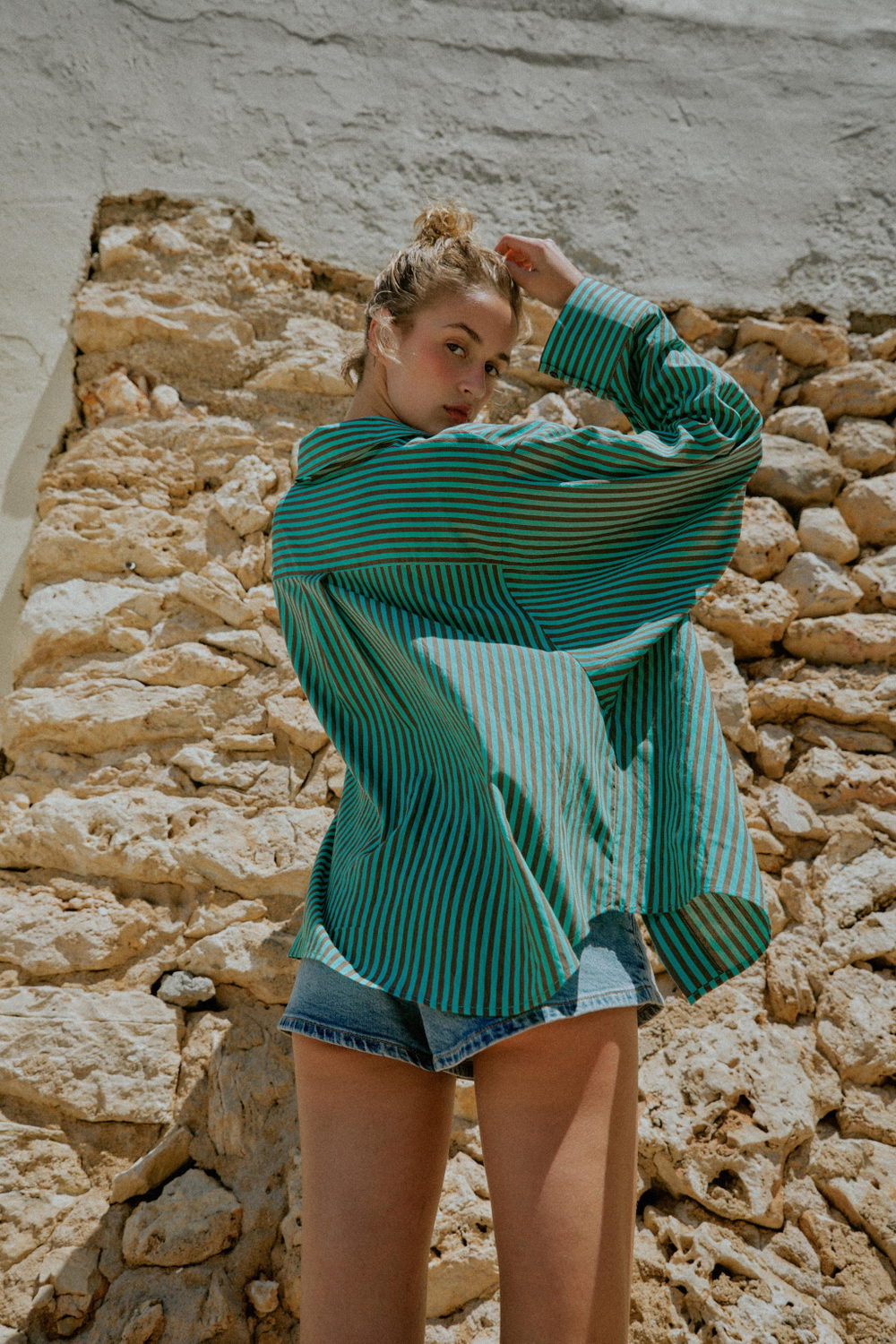 РУБАШКА ОВЕРСАЙЗ В ПОЛОСКУ — ZARA