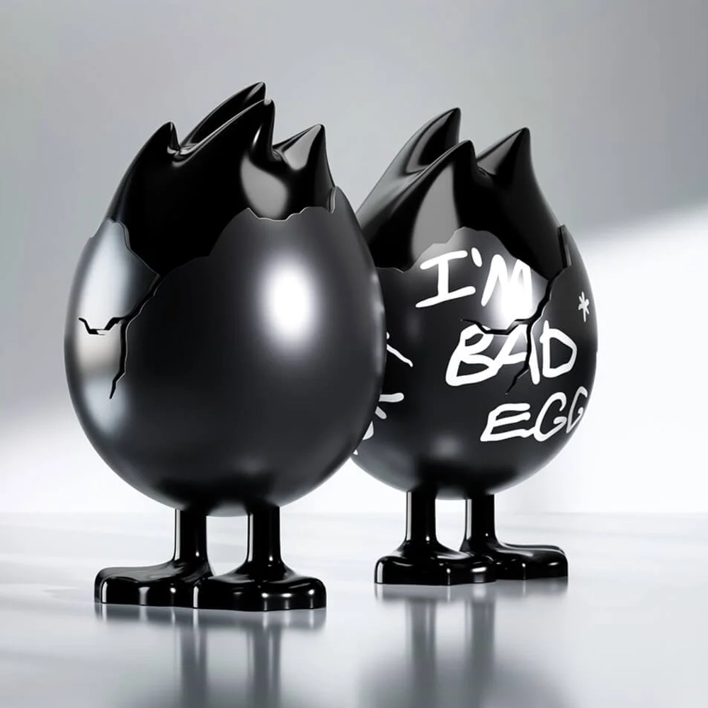 TUD TOY The Ugly Duck x TUD BAD EGG BLACK СТАТУЭТКА ДЕКОРАТИВНАЯ