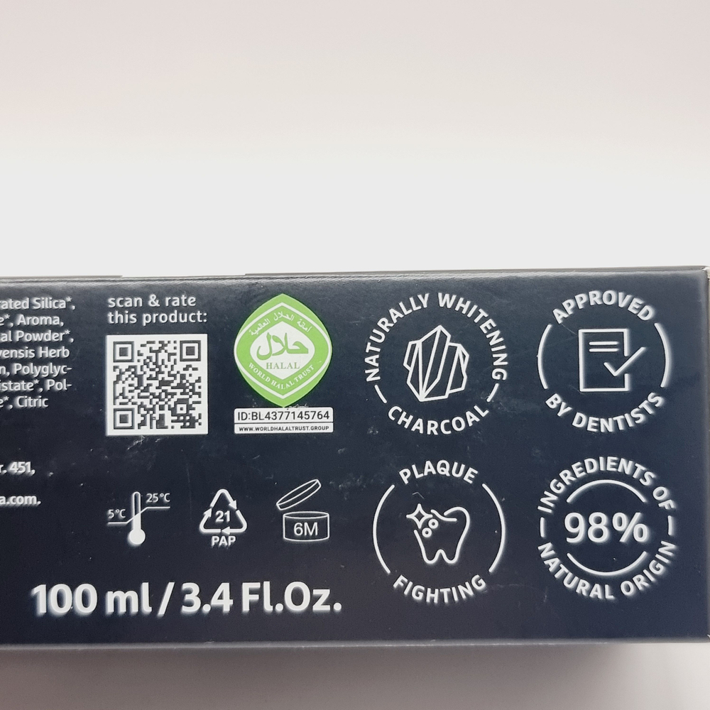 Зубная паста отбеливающая с углем Ecodenta Black Whitening, 100 мл (из Финляндии)