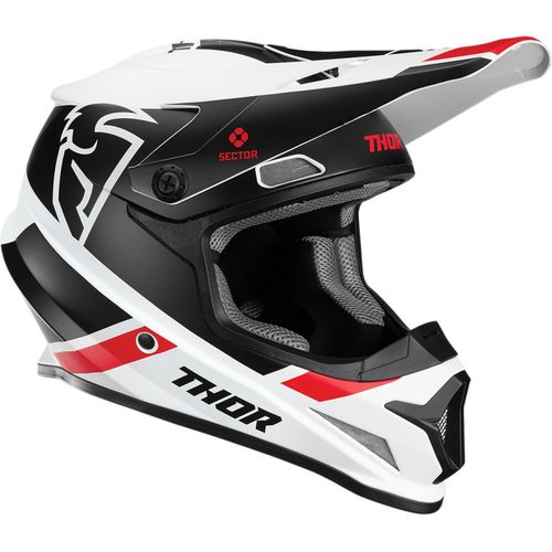 Купить Мотошлем Кроссовый Thor Sector Split Helmet / Черно-белый