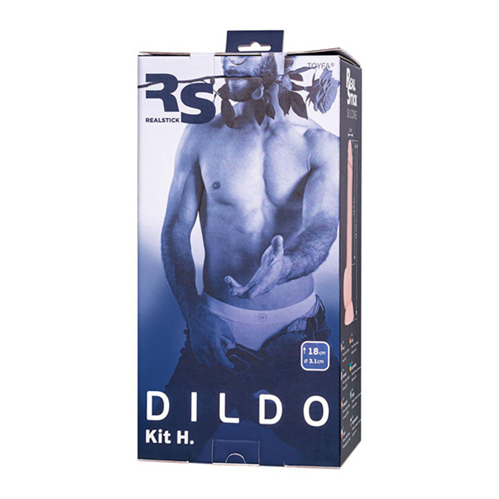 Телесный фаллоимитатор на присоске 18см ToyFa RealStick Silicone Kit H 9420010