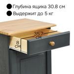 Тумба Лена однодверная из сосны, с ящиком (нижняя часть буфета Лена), серый/антик