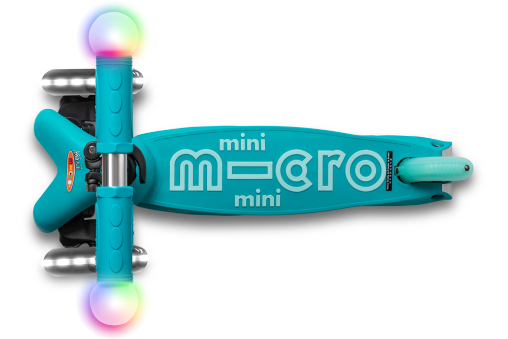 Самокат Mini Micro Deluxe Magic LED аква