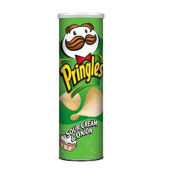 Чипсы PRINGLES 165 гр Сметана Лук (зеленый) (19)