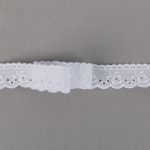 Кружево шитьё п/э+х/б 24 мм / 9±0.2 метров, Турция, белый, Gamma GYEM-2401