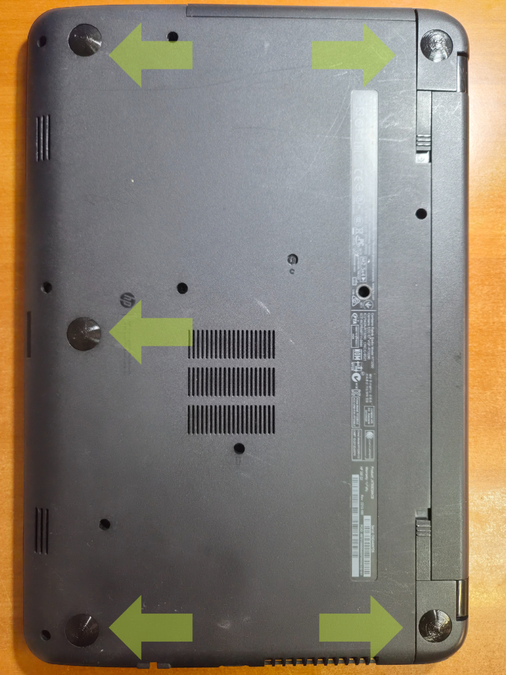 Ножки ноутбука HP 15-G, 15-R, 250 G3, чёрные