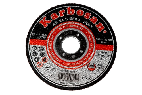 Диск отрезной по нержавеющей стали Karbosan 115х2,5х22 Inox