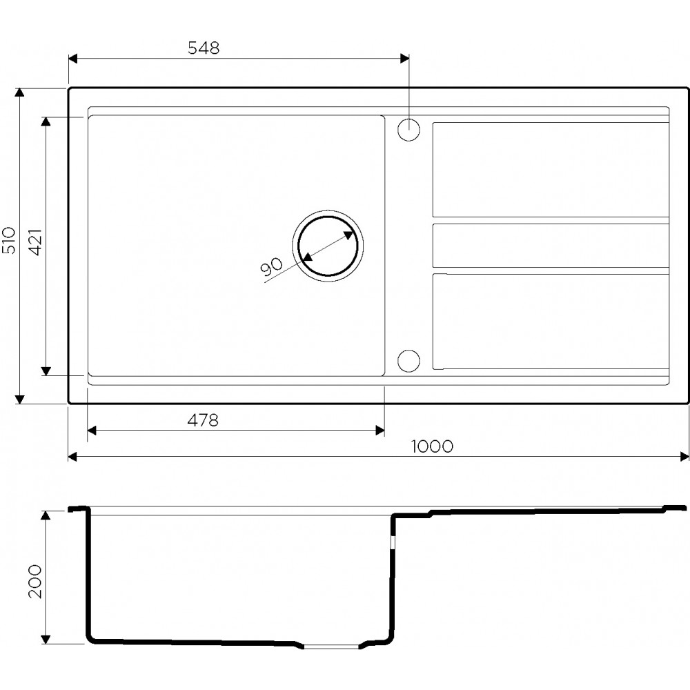 Кухонная мойка Omoikiri Kitagawa 100-GB