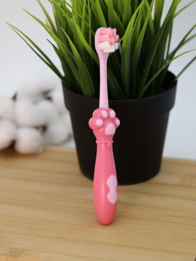 Зубная щётка для взрослых iLikeGift "Lil Paw", pink