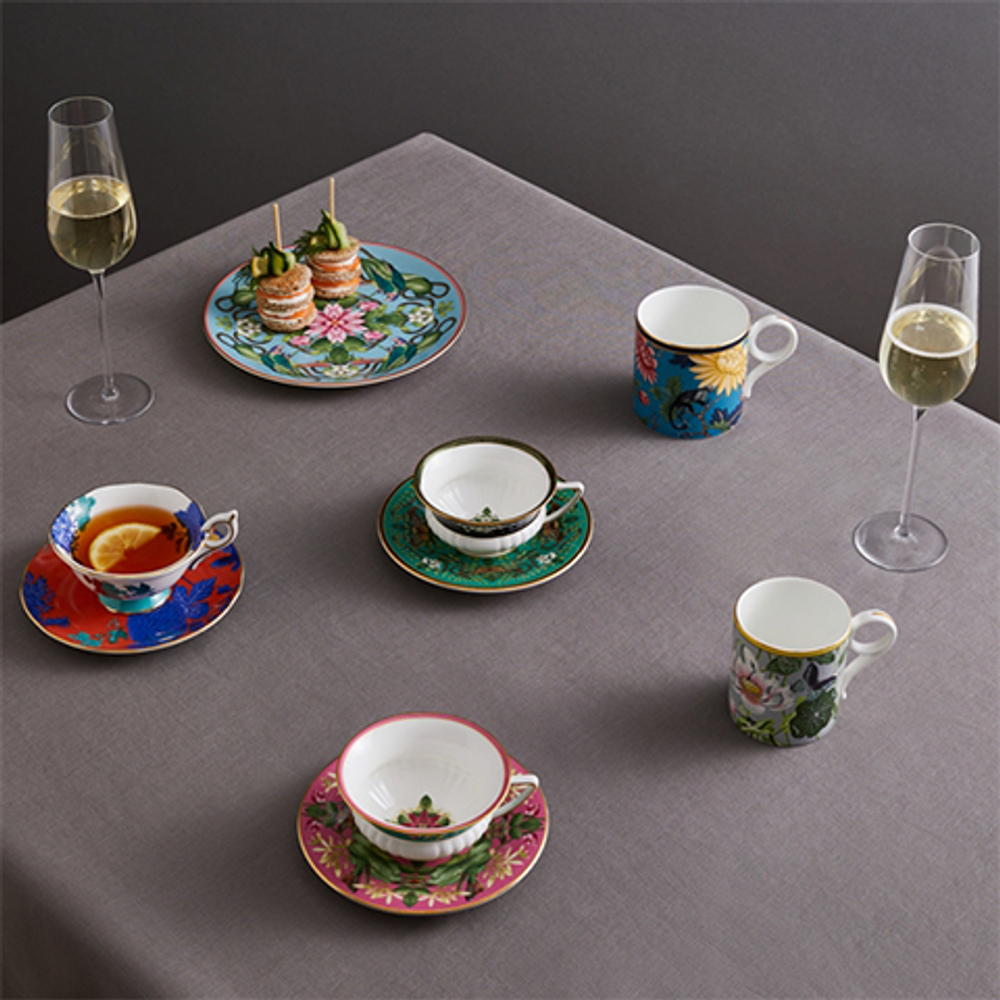 Чайная пара 140мл Wedgwood Wonderlust бело-синяя