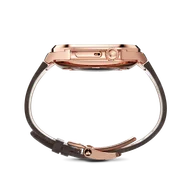 Корпус для Apple Watch ROL45 - Розовое золото/Коричневый/Натуральная кожа