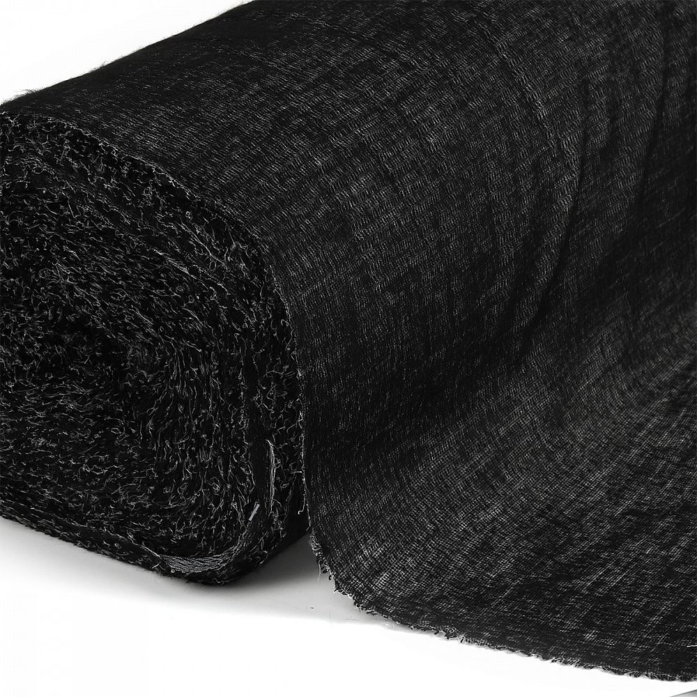 Дублерин трикотажный 80 г/м², 150 см / 100 метров, 132 TD/BK черный, IdealTex