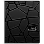 Тетрадь А5, 48 л., BRAUBERG, скоба, клетка, матовая ламинация, выборочный лак, "Black", 404375, 1шт