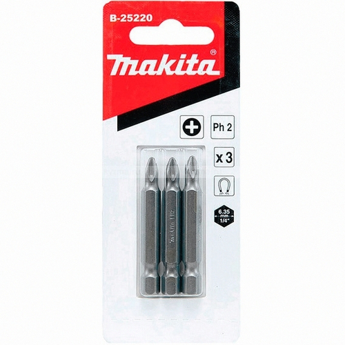 Бита крестовая PH2, 50 мм, E-form (MZ), 3 шт Makita B-25220