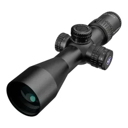 Прицел Vector Optics Veyron 3-12x44 IR, SF, MPR-V10 (MIL) - вид спереди в три четверти, объектив и барабанчики