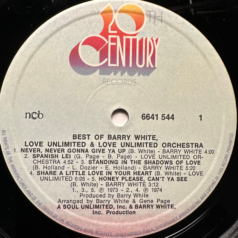 Barry White, Love Unlimited & Love Unlimited Orchestra 2LP (Скандинавия)