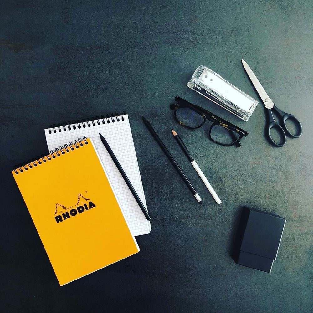 Блокнот Rhodia Classic на спирали A5 в клетку 80 гр оранжевый (16500C) 4