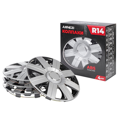 Колпаки R14 Magellan 4шт (серебристо-черные) ABS-пластик ARNEZI A0702068