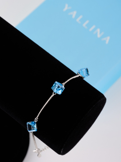 Браслет Миражи с голубыми кристаллами Swarovski