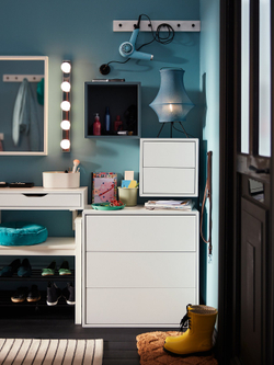 IKEA EKET  (ИКЕА ЕКЕТ)  -  Шкаф настенный с 2 ящиками - белый 35x35x35 см