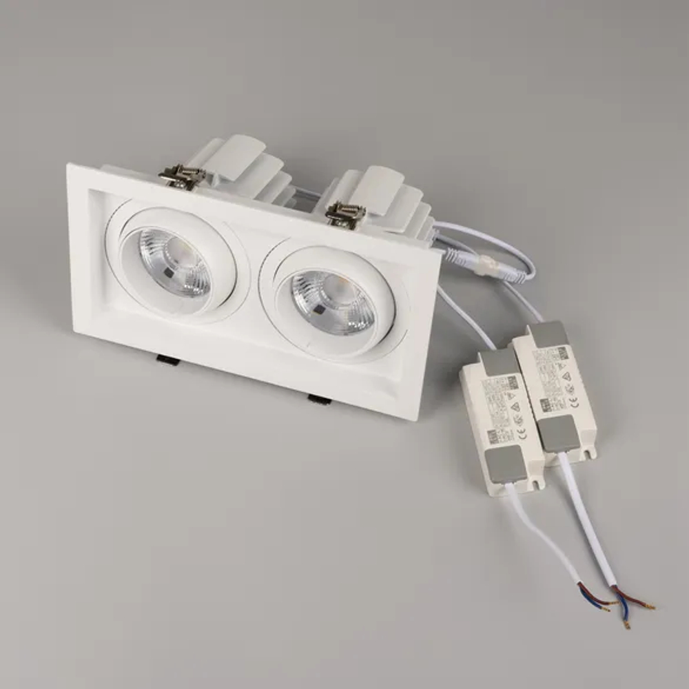 Светильник MS-VORTEX-BUILT-S250x140-2x30W Warm3000 (WH-WH, 17 deg, 230V) (Arlight, IP20 Металл, 5 лет) 057767
