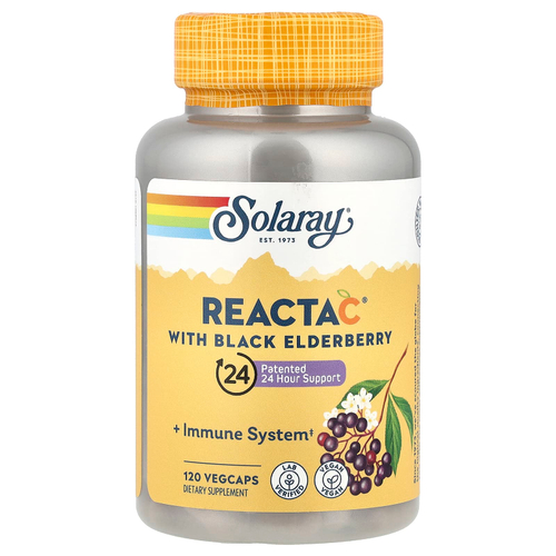 Solaray, Reacta C с черной бузиной, 120 вегетарианских капсул