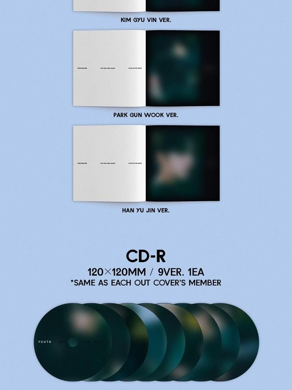 Альбом ZEROBASEONE - YOUTH IN THE SHADE 1st Mini Album DIGIPACK RANDOM Version