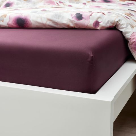 Простыня на резинке IKEA ULLVIDE (УЛЛЬВИДЕ), Бордовый, 180х200 см
