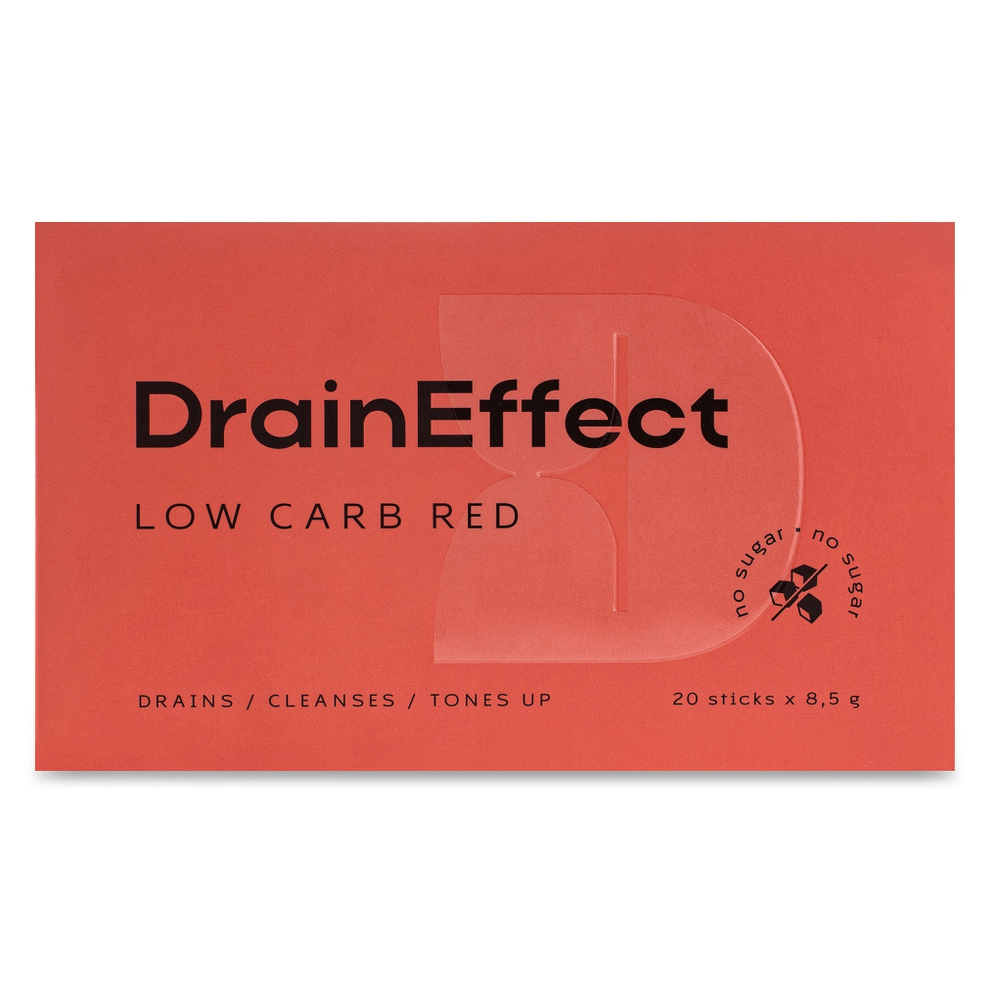 DrainEffect Red Low Carb Дренирующий напиток 20 стиков низкоуглеводный, вкус ягодный