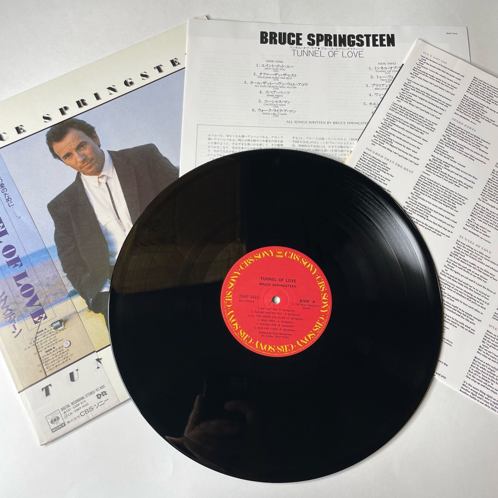 Винтажная виниловая пластинка LP Bruce Springsteen Tunnel Of Love (Japan 1987) (Obi) Tougher Than The Rest