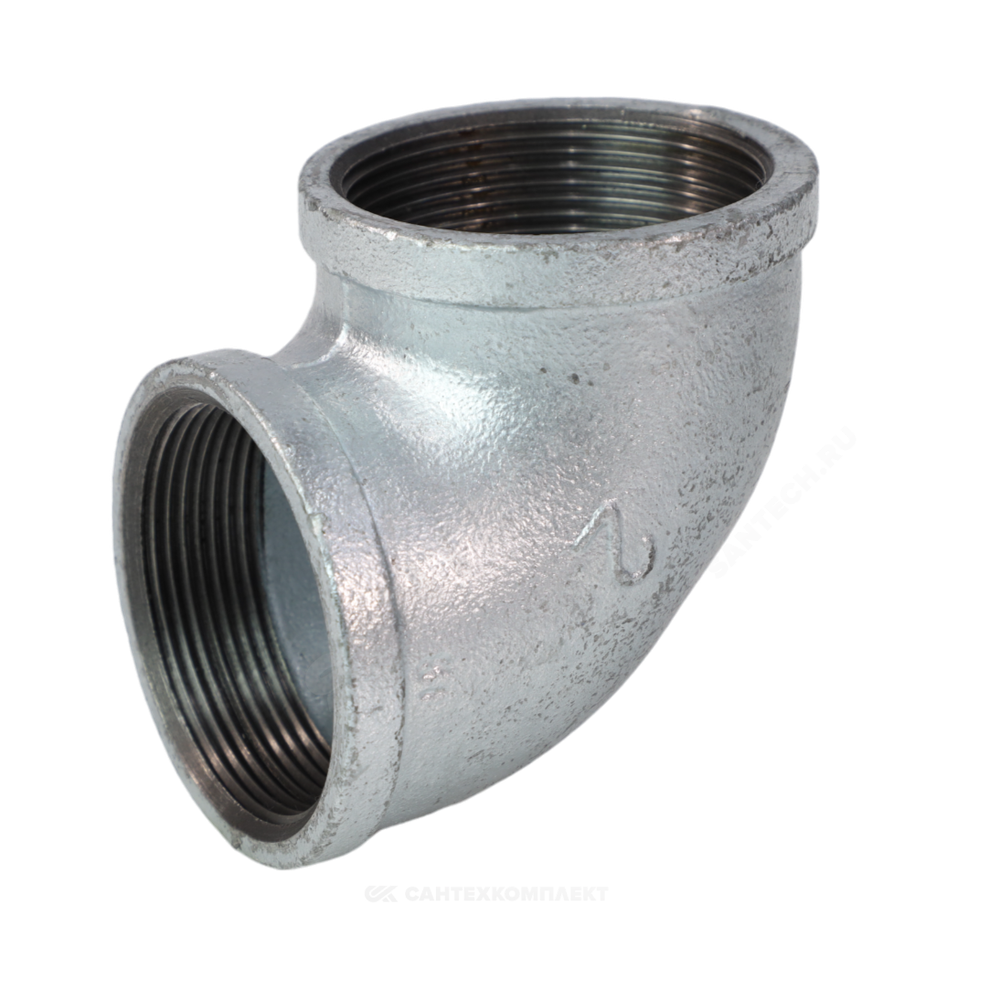 Угольник проходной чугун оц Ду 40 (1 1/2") ВР/ВР Fittex PLUS