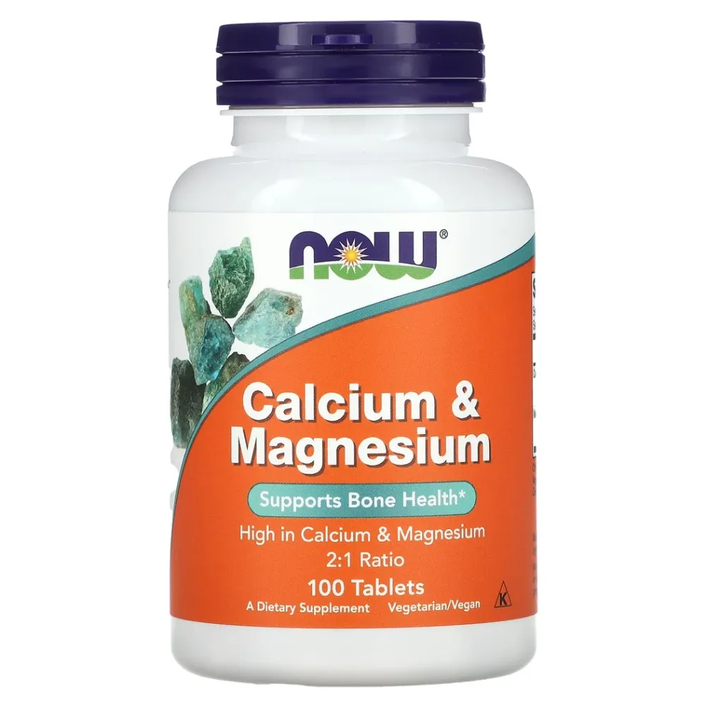 NOW - Magnesium & Calcium / 2:1 Ratio / 100 tabs