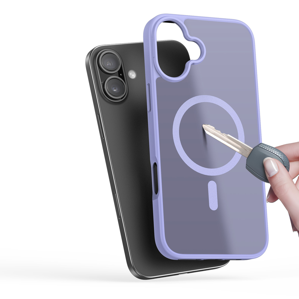 Прозрачный матовый чехол светло-фиолетовый цвет и с MagSafe для iPhone 16 Plus, серия Yind Series от Dux Ducis