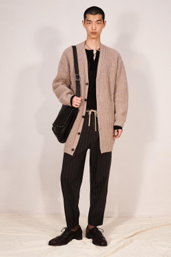 ZARA ДЛИННЫЙ КАРДИГАН ИЗ 100% ШЕРСТИ С НАШИВКОЙ НА ЛОКТЕ, БЕЖЕВЫЙ