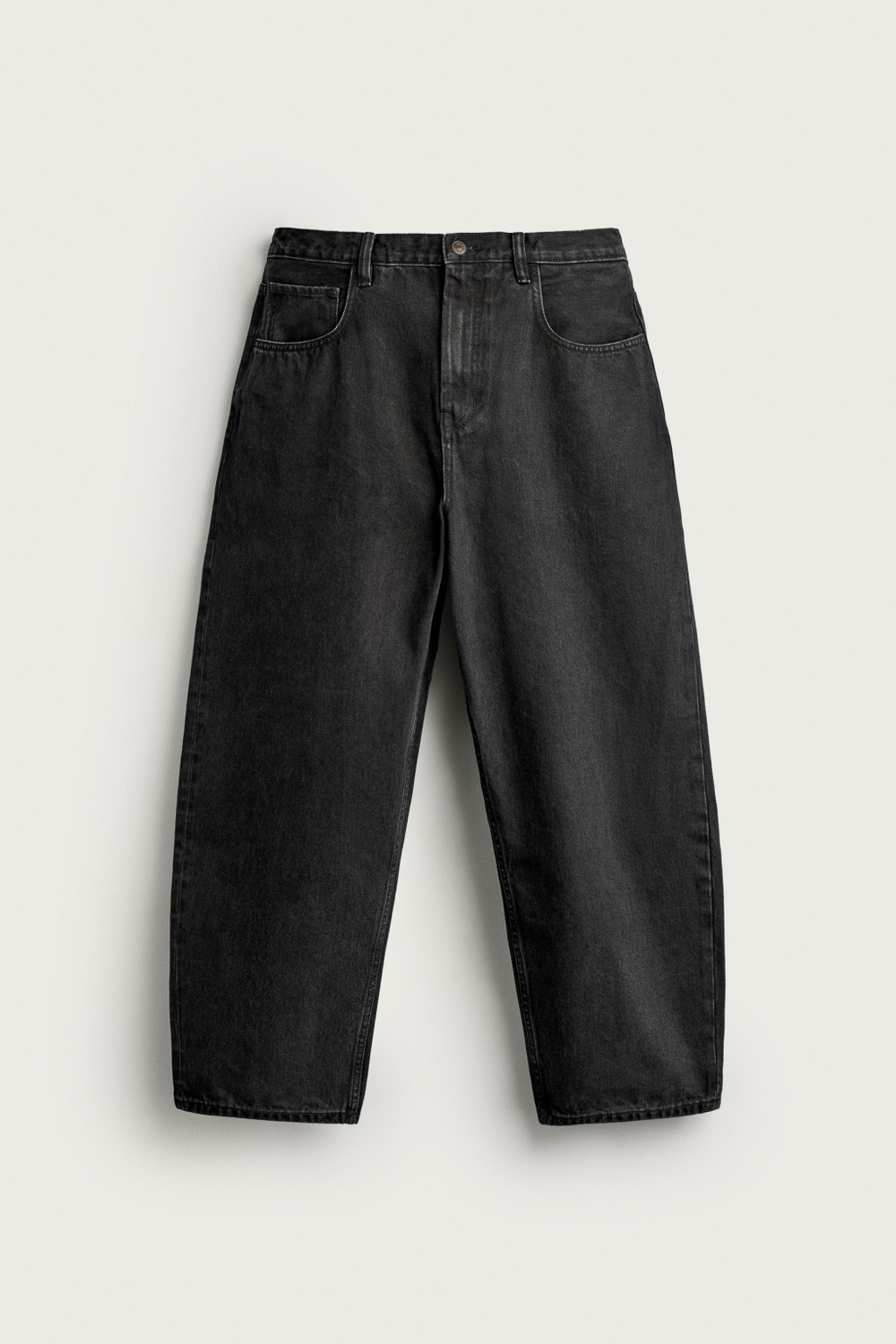 ДЖИНСЫ TAPERED WIDE FIT В ПОЛОСКУ — ZARA